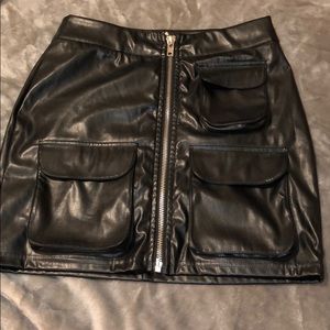 Leather mini skirt